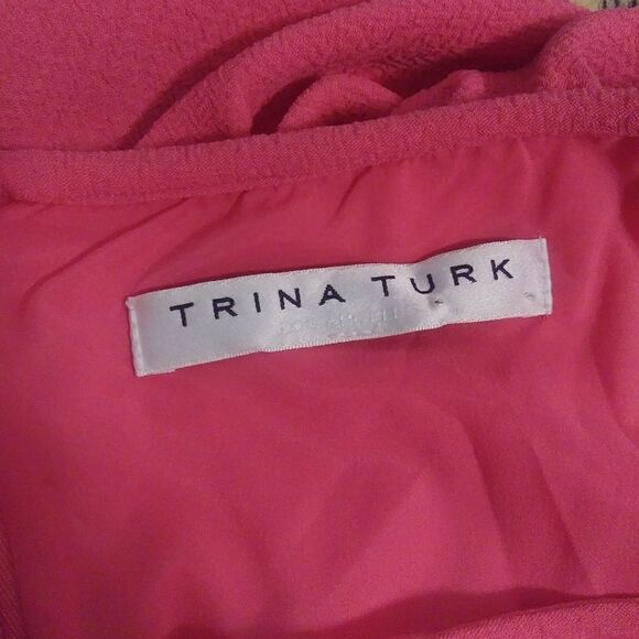 Trina Turk Aloha Pink Crepe Off the Shoulder Dress - Picture 5 of 5